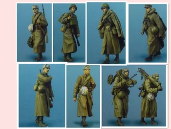 1/35 мащаб екипът на съветската армия, на 8 души, набор от модели от смола, статуетка Безплатна доставка