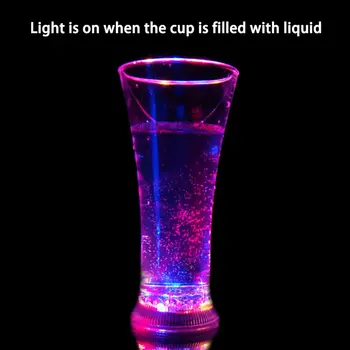 1 бр. креативни led чаши, Автоматична светеща чаша за пиене, чаши, променящи цвета, стъклена чаша за уиски, бар, клуб, вечерни аксесоари