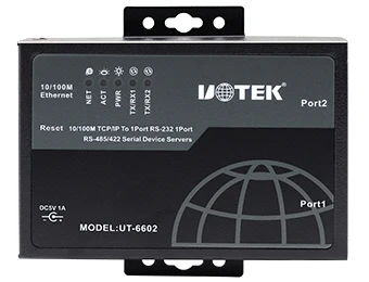 10/100 m TCP/IP за 1 порт RS-232, 1 порт RS-485/422, сървър последователни устройства UT-6602