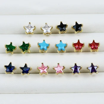 10 Двойки кристалните обеци-гвоздиков, обеци с формата на Звезда/на Сърцето, модерен бижута подарък за жени, бижута подарък 30344