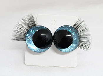 10ШТ Странни очи 12 mm 14 16 18 20 25 30 мм Нова мультяшная 3D лъскава играчка защитни очите с черен чекмедже за мигли за кукли -Q11