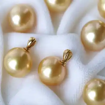 16 мм Модно златното колие с перлената отложено във формата на миди + верижка от 18 инча, празнични подаръци за Хелоуин, бижута