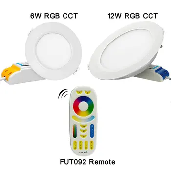 2,4 G 6W 12W Milight Безжична led лампа с регулируема яркост Smart RGB CCT Затемняющий led осветителни тела с помощта на телефона IOS/Android и дистанционното управление на RGB CCT