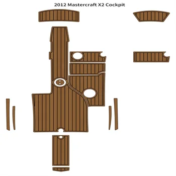 2012 Mastercraft X2 Подложка за пилотската кабина Лодка EVA Пяна Комплект От Изкуствена Тик Подложка За Пода Подови Основа Самоклеящийся Стил SeaDek Gatorstep