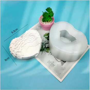 2020 Новата прозрачна силиконова форма от смола Декоративно занаят САМ Love wings Кутия за съхранение на Мухъл от епоксидна смола форми за бижута