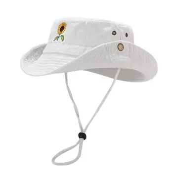 2023 Four Seasons Памучен панама с цветна бродерия, рибарска шапка, солнцезащитная шапка за пътуване на открито за мъже и Жени