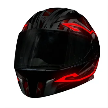 2023 Нов Мотоциклет шлем с нежна лента за нощно каране, с нежна лента за каска, с led сигнална лампа, светлинен подпори за парти