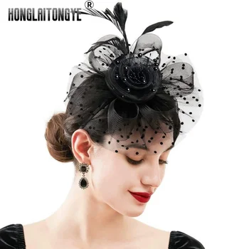 2023, Новост в ретро стил, очарователни женски шапки-асцинаторы за жени, за сватба и църковни луксозни шапки, шапки за чай