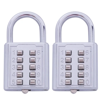 2X Кодекс заключване със система против кражба бутон, цифров заключване с парола, заключване за сигурност от с сплав, куфар, брава за багаж