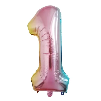 32-инчов Алуминиево Фолио Цифров Номер на Балони Градиентный Цвят Цифрови Балони на Рожден Ден Името на Сватбата Банер Огнено Балони