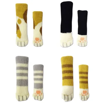 4 бр. чорапи за краката на стола, на тъканта защита на пол, възли вълнени чорапи, мини масата крака, мебелни крачета, чанта за ръкави от надраскване котки