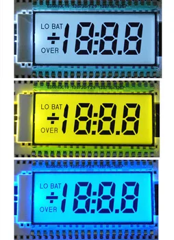40PIN TN Положителен статичен 3-1/2 цифри Сегмент на LCD панела за Индустриален инструмент екран Жълто-зелено/бял/син/сив осветление 5 В