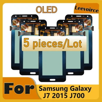 5 бр./лот OLED дисплей За Samsung J700 Регулиране на дисплея LCD Сензорен Екран Дигитайзер За Samsung Galaxy J7 2015 J700F J700M J700T J700 Lcd
