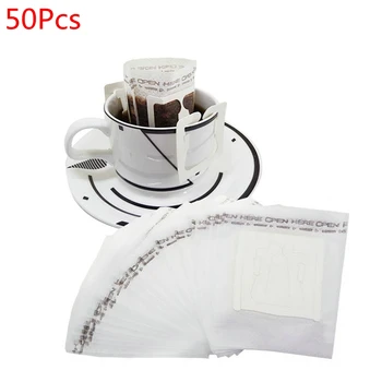 50 бр преносим капково кафе на Прах филтърна хартия окачен ушния капково мешочный филтър