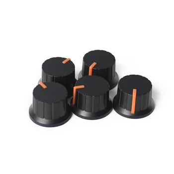 5ШТ 24*15 мм и капачка дръжка потенциометъра с цветя на ос, копчета за регулиране на силата на звука оранжев цвят за энкодера