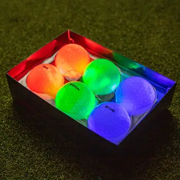 6 бр. светещи топки за голф, светещи топки за голф 3 цвята: синьо, червено, зелено светват