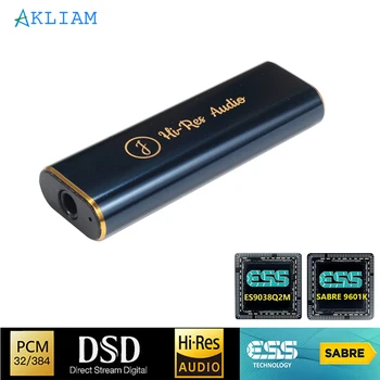 AkLIAM ES9038Q2M Аудио Преносими HI-FI, USB КПР ESS SABRE9601K Усилвател за Слушалки, Декодер на Звука, се Отнася до DragonFly Cobalt