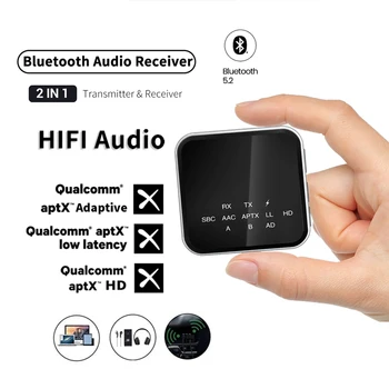 aptX-LL/HD Ниска Латентност Bluetooth 5.2 Аудио Приемник Предавател Адаптера на Микрофона и 3.5 мм Aux Безжична Стерео Музикален Адаптер