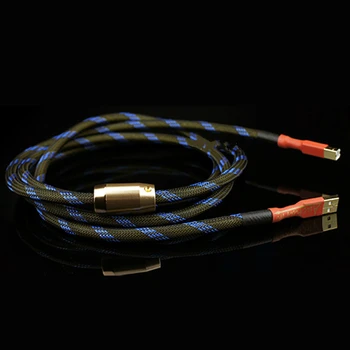 B-230 Посеребренный USB кабел Feeverish КПР Декодер USB2.0 Звукова карта Кабел за предаване на данни Кабел за обновяване на Аудиокабеля A-B Мъжки