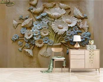 beibehang Потребителски тапети стенопис 3D щампована ваза договореност фон стенни боядисване тапети за дома