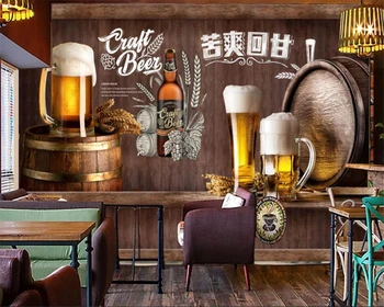 beibehang тапети за спалнята в европейския и американския стил на бира dining фон тапети за дома живопис behang