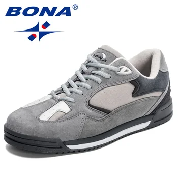 BONA 2023 Нови дизайнерски ретро-дива ежедневни обувки за тенис за скейтборд, мъжки маркови маратонки за ходене и тичане Mansculino