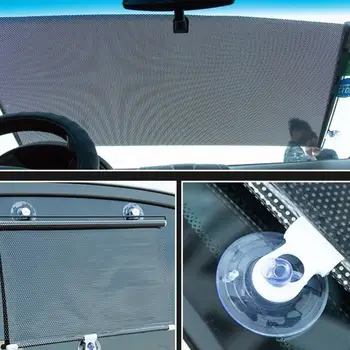 Car Front Windshield Sun Shade Suction Cup Anti-UV Heat Block Cover Protector защита от слънцето в авто шторка на предното auto