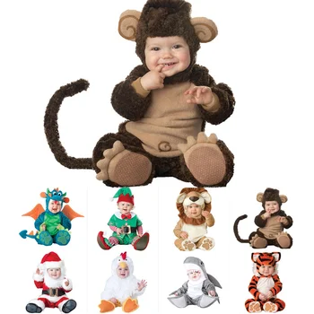 Cosplay с мультяшными животни, дрехи за малките момичета, зимна коледен костюм, гащеризон за новородени момчета, костюм за Хелоуин за деца, детски дрехи