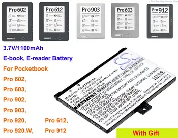 CS Батерия за четене на електронни книги с капацитет 1100 mah за Pocketbook Pro 602 Pro 603 и Pro 612, Pro 902 Pro 903 Pro 912 Pro 920, Pro 920.W