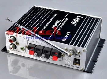 DHL или FedEx 10 комплекта 12V mini car Lepy HI-FI digital V9S FM цифров усилвател с дистанционно управление, дизайн U диск/SD