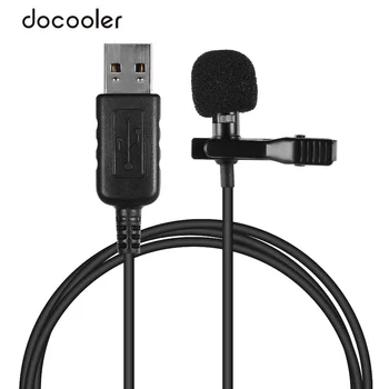 docooler Мини-Петличный скоба с ревери, Кондензаторен микрофон, микрофон с USB конектор за PC, лаптоп
