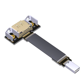 FPV-системата Mini DisplayPort Удлинительный кабел Mini-DP на ДП 4 ДО 60 Hz 1.2 Адаптер Display Port Лента-Плоска Тънка Гъвкава Скоба Гнездо
