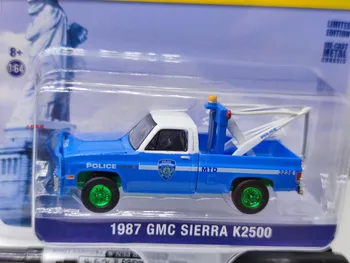 GreenLight 1:64 1987 GMC Sierra k2500 зелена машина Модел на колата от сплав на метални играчки за деца, хвърли под налягане подарък