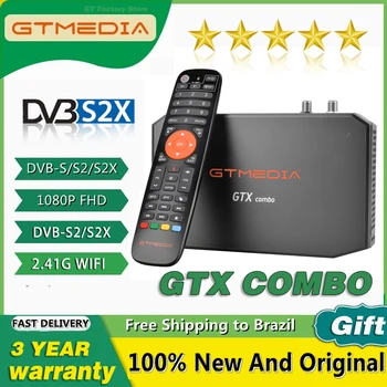 GTMEDIA GTX Combo Android 9,0 + DVB-S2/T2/C, 4K 8K H. 256 UHD МЕДИИ Smart TV Box, сателитен приемник 2G + 32G С подкрепата на слота за карта с CI Plus