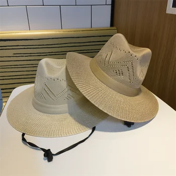 Hats for Women Hat Beach Bucket Straw Hat Hats Summer Caps Male Outdoor Windproof Cowboy Cowgirl Шапка New шапка дамски летни