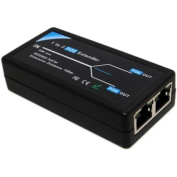 HFES 2-Port POE-удължителен кабел 10/100 Mbps Със стандартен вход/изход IEEE 802.3 Af За IP-камера с разширяване на обхвата на POE на 100 метра