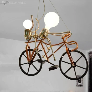 JW съвременен творчески окачен лампа с хубав анимационни рицар и мотор, железен висящ лампа за дневна, детска спалня, домашни осветителни тела