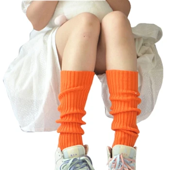 K1ME Женски пънк-оребрена възли чорапогащи до коляното на 80-те години, реколта неонови и флуоресцентни гамаши ярки цветове, хип-хоп денс парти