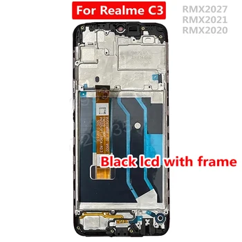 LCD Дисплей За Realme C3 RMX2027 RMX2021 RMX2020 Сензорен Дисплей Дигитайзер в Събирането на Сензор с Рамка Pantalla Замени