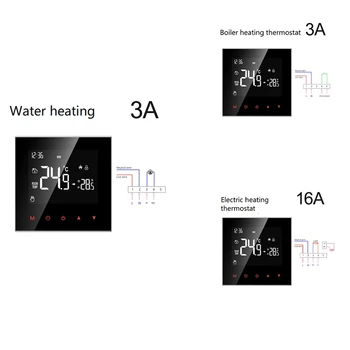 LCD термостат, температурен Регулатор с вграден сензор 3A подгряване на вода за подкрепа на Al-Exa Google Home