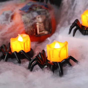 Led електронна свещ за Хелоуин, паяк от трилър на ужасите, декорация във формата на нощни лампи