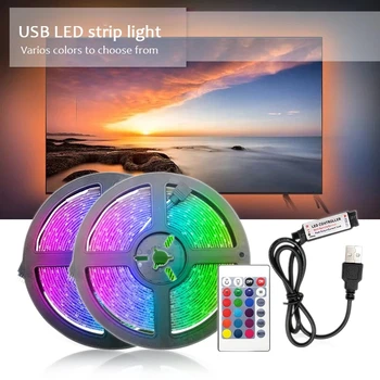 Led лента USB към телевизора, Rgb 2835, внасяни диод лента Bluetooth контролер Цветни деца в стая с Бяла led лента 5 светодиодно линейно осветление