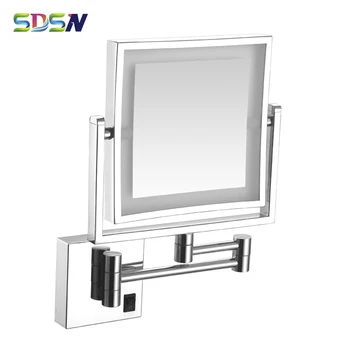 Led Огледало за баня SDSN Полирани и Хромирани Огледала за баня Квадратни увеличителни хромирани led Огледала За Баня Огледало за баня