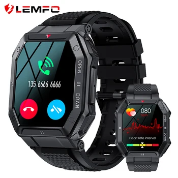 LEMFO умни часовници за мъже, които отговарят на обаждания и набира номера, спортни часовници с капацитет 350 mah, монитор на сърдечната честота, следи кръвното налягане, умни часовници Android и iOS