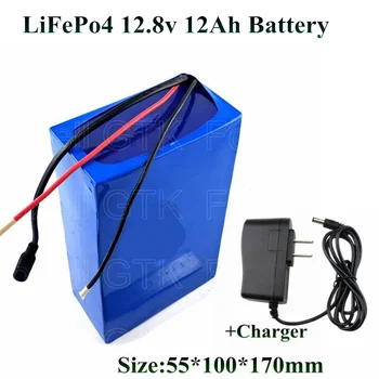 Lifepo4 12v 12Ah батерия 4s 12,8 В lifepo BMS 15A 10ah за 100 W 150 W камера с led светкавица слънчеви електрически инструменти + 14,6 В 1A Зарядно устройство