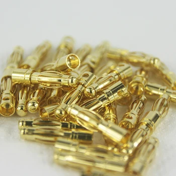 OliYin 200 броя (100 чифта) 2,0 3,5 4,0 мм Златен куршум Конектор тип 