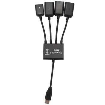 OTG Кабел-хъб адаптер на 5.0 gbps USB Type-C с 3,1 до 4 порта за мобилен телефон MAC BOOK Лаптоп таблет