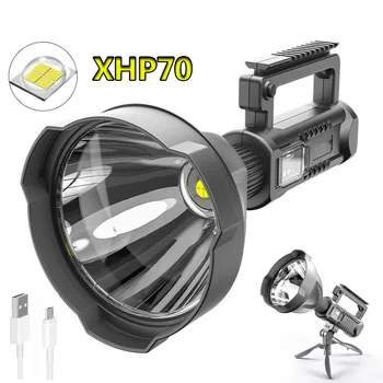 P50/P70 силен светлинен прожектор led фенерче с USB зареждане открит водоустойчив мощен преносими led лампа за осветяване на полета