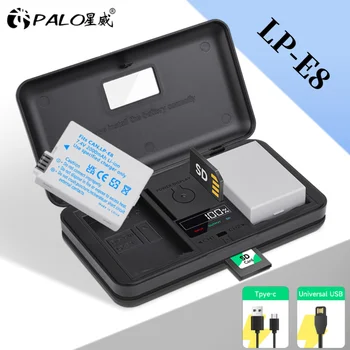 PALO LP-E8 LP E8 Батерия + Многофункционално Зарядно Устройство За Canon EOS Rebel T3i T2i T4i T5i 600D 550D 650D 700D Kiss X5 X4 X6 X7