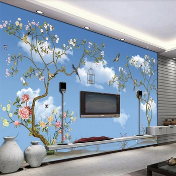 papel de parede Тапети по поръчка 3d стенописи дръжка и цвете разтегателен фон на стената дневна спалня ресторант кафе 3d тапети